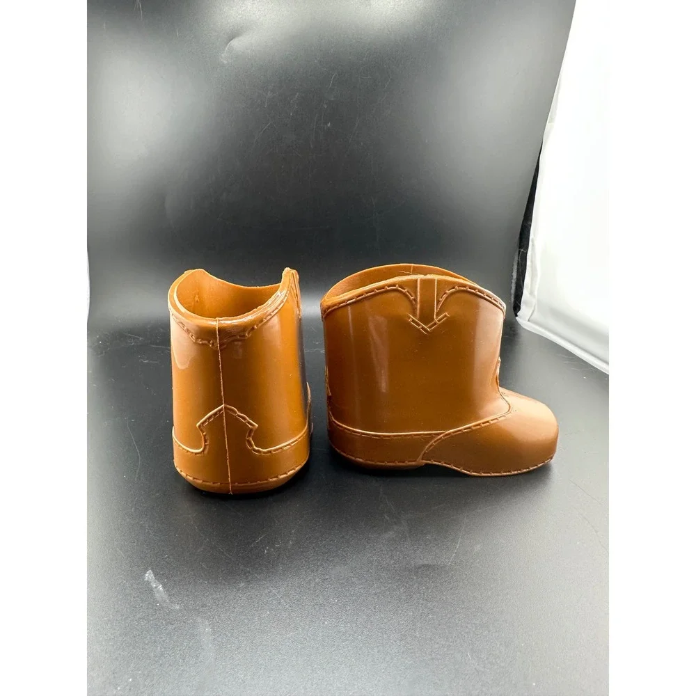 Coleco Cabbage Patch Kids Cowboy Western Brown Boots Cowgirl 1980s Vtg Doll Shoe
